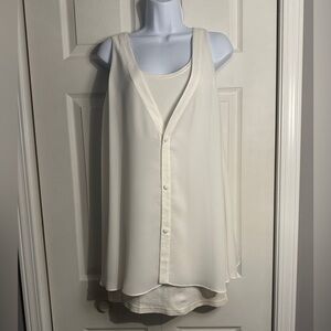 VIVIENNE TAM Dress Cream Vintage Tank Dress With Overlay. Size 2 (small)